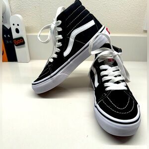 Vans Kids High-Top Black and White Sneakers